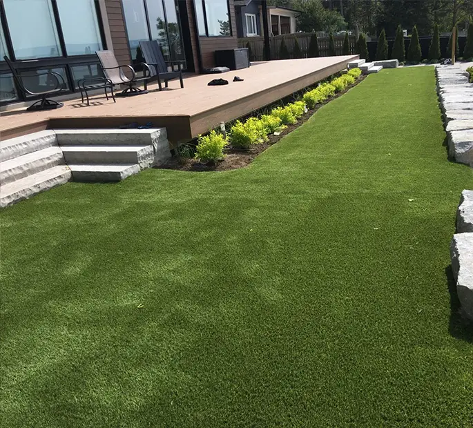Artificial turf and beach deck